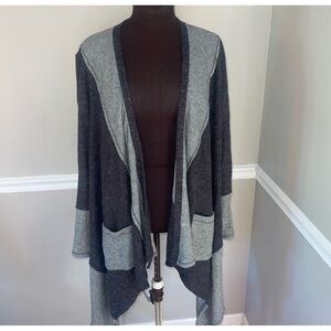 Knox Rose Gray and Black Open Front Cardigan